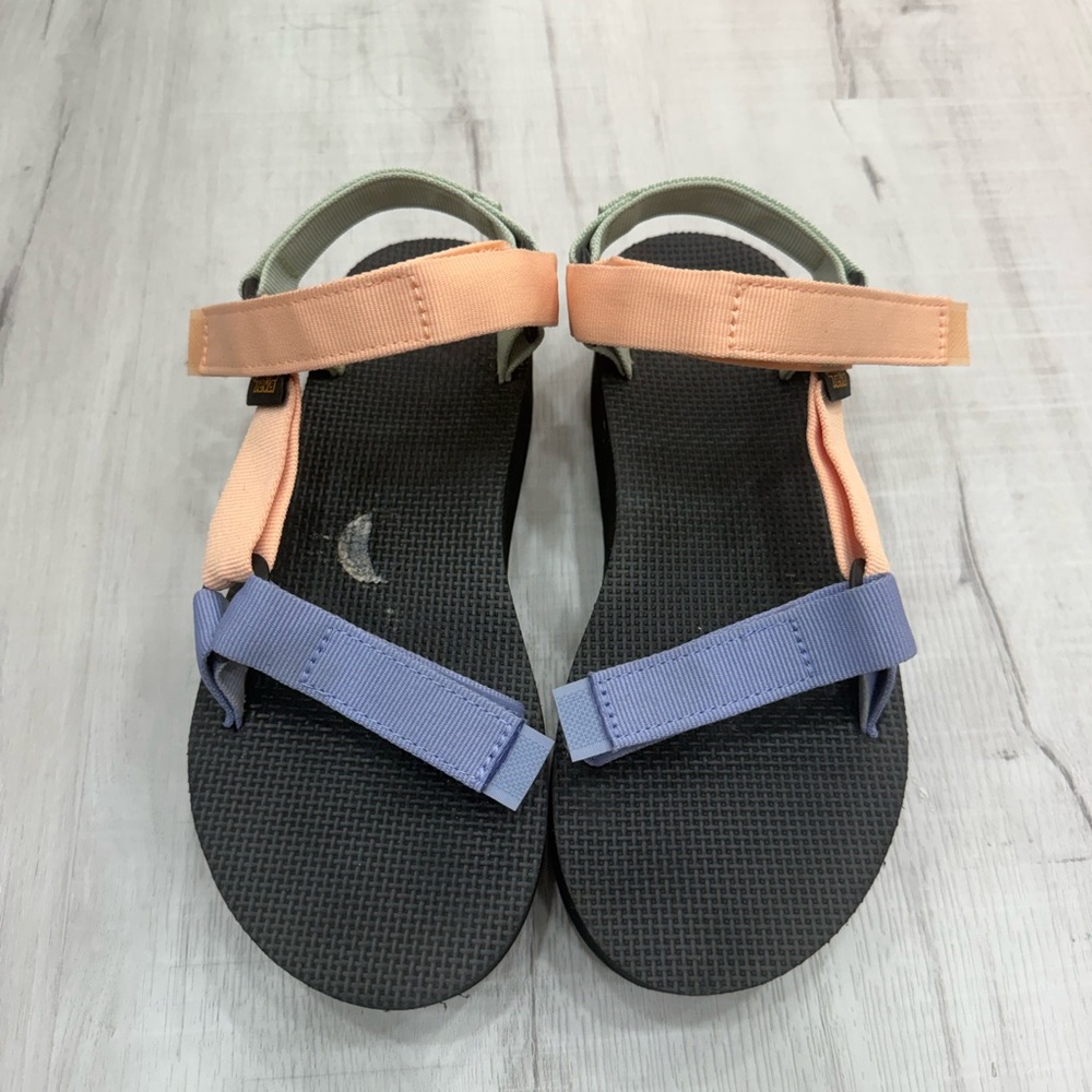 Women’s Teva Platform Colorblock Sport Sandals Sherbet sz 8 GUC - Picture 2 of 4